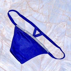 New VS VERY SEXY Bombshell Shine V-string Panty Purple Shine crystal band